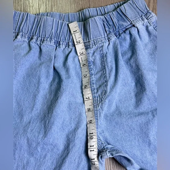 Women’s High Waist Wide Leg Light Blue Jeans 100% Cotton Size Medium - Picture 8 of 13